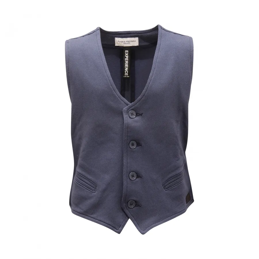 0355AR gilet bimbo PAOLO PECORA boy kids waiscoat blue