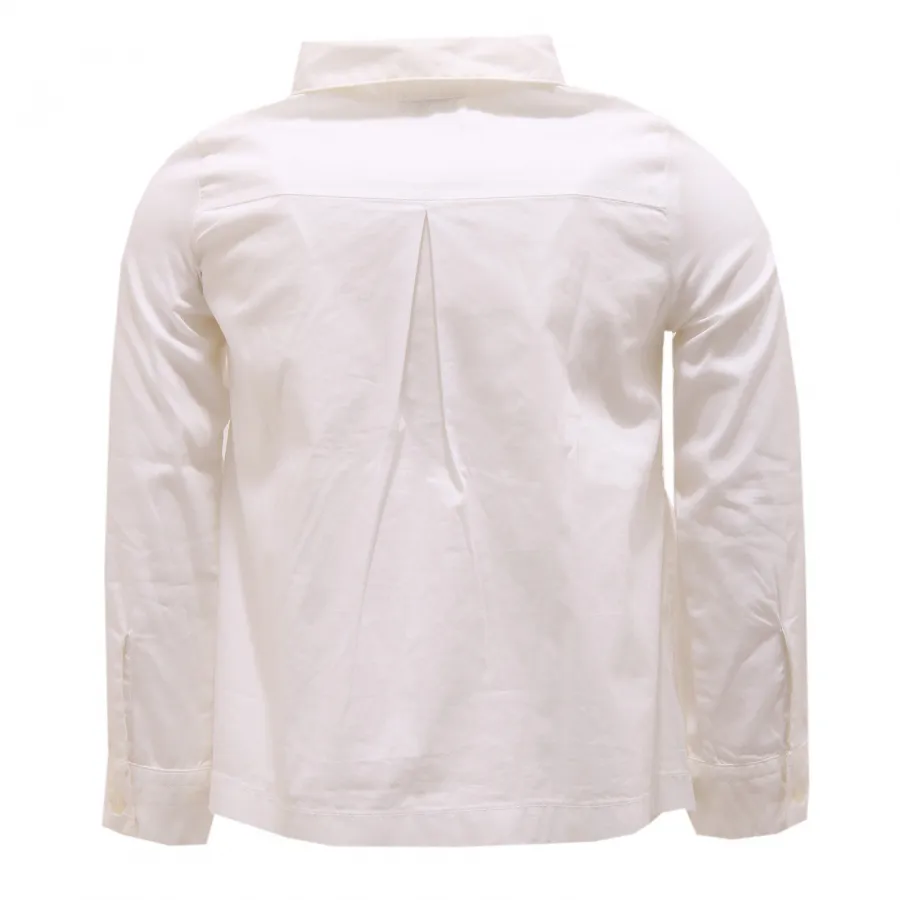 0801T camicia bimba ARMANI JUNIOR cotone bianco manica lunga shirt kid