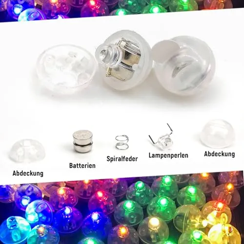 150Pcs Luci LED per Palloncini, Mini LED Rotonde Palloncini, Luci LED Lampeggianti per Feste, Decorazione per Lanterne, Complean