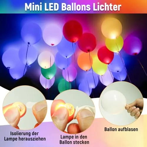150Pcs Luci LED per Palloncini, Mini LED Rotonde Palloncini, Luci LED Lampeggianti per Feste, Decorazione per Lanterne, Complean