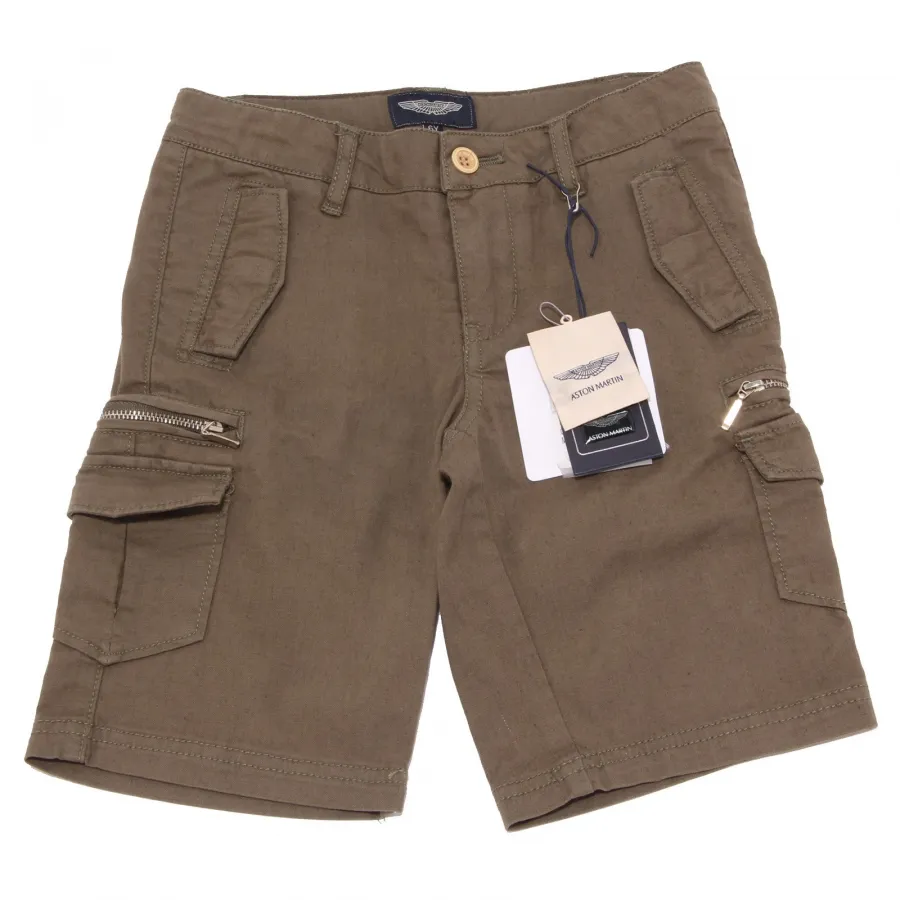 1520T bermuda bimbo  ASTON MARTIN verde militare short kid
