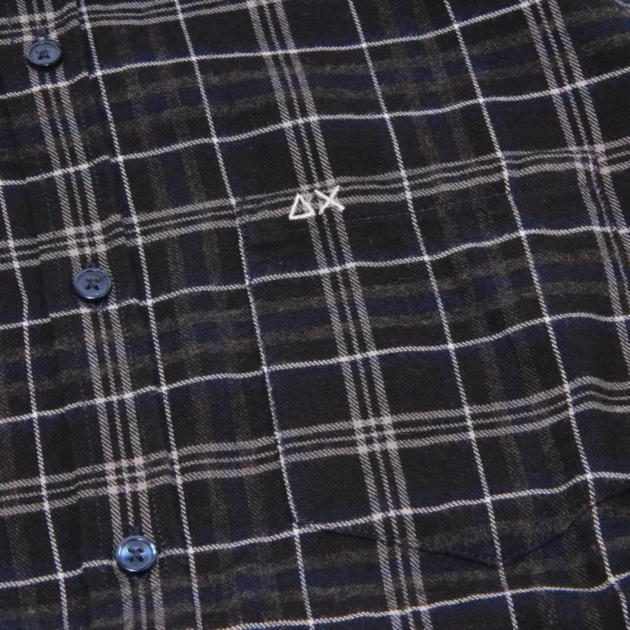5433U camicia uomo SUN 68 dark grey shirt long sleeve men