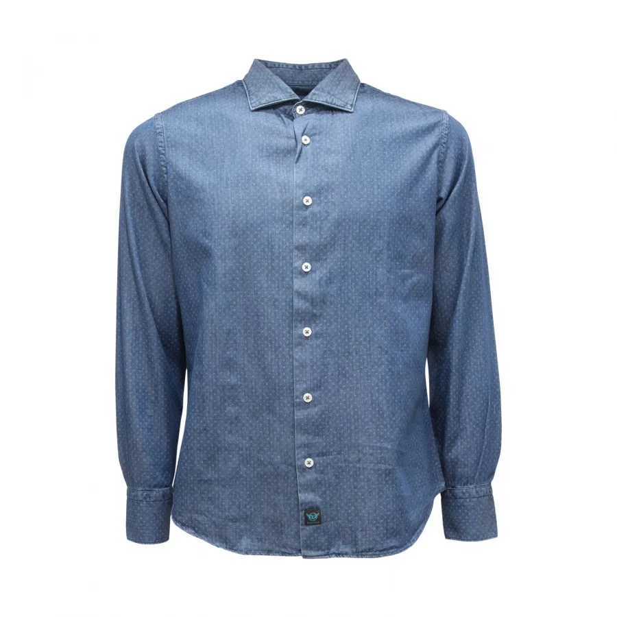 5594AS camicia uomo BROUBACK man denim shirt blue
