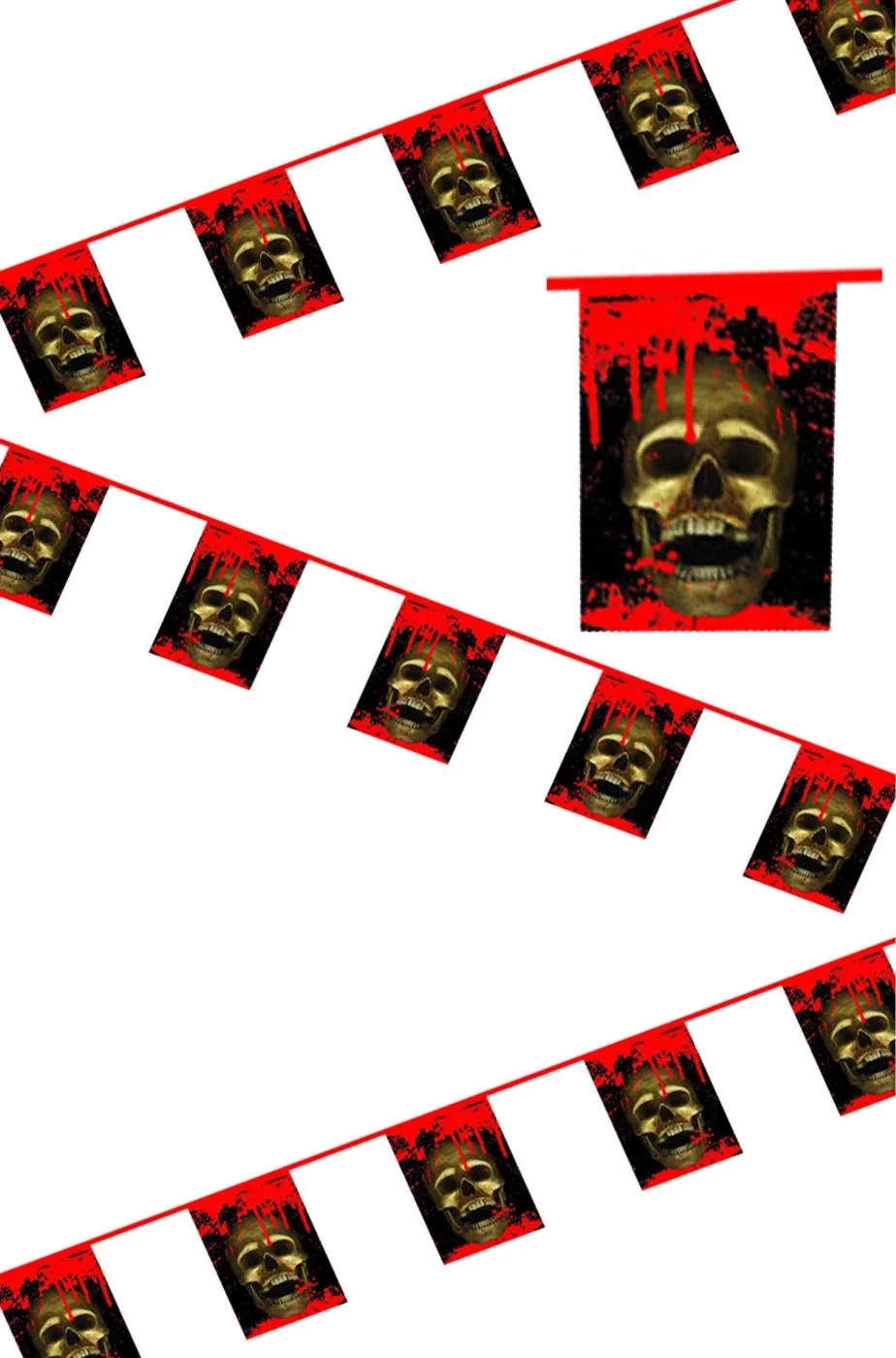 Allestimento Halloween striscione con teschi sanguinanti anche per pirati m.7