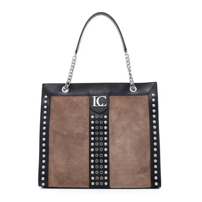 ANGEL SLIM SHOPPER SUEDE + LEATHER TAU