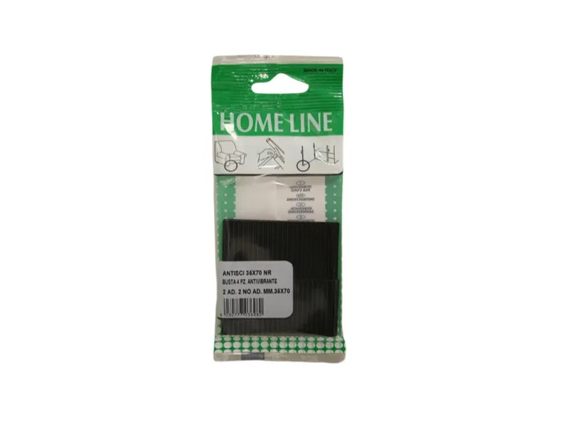 Antivibrante e antiscivolo 35 x 70 mm nero busta da 4 pezzi