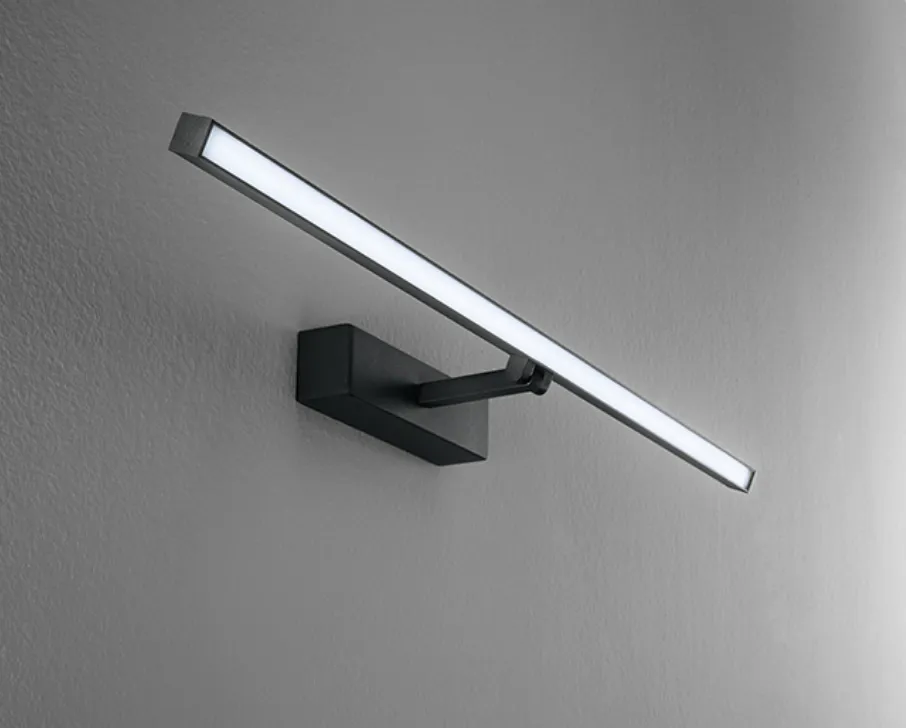 Applique da Specchio Diffusore Lineare Led Orientabile 300° Riga Nera Perenz 8042 N CT