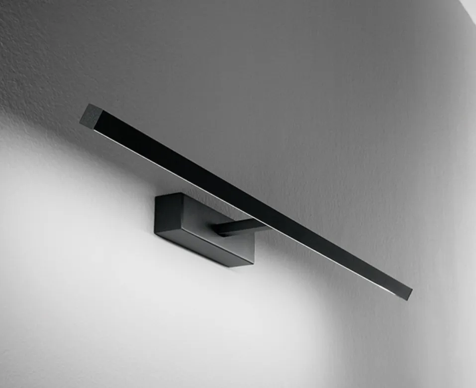 Applique da Specchio Diffusore Lineare Led Orientabile 300° Riga Nera Perenz 8042 N CT