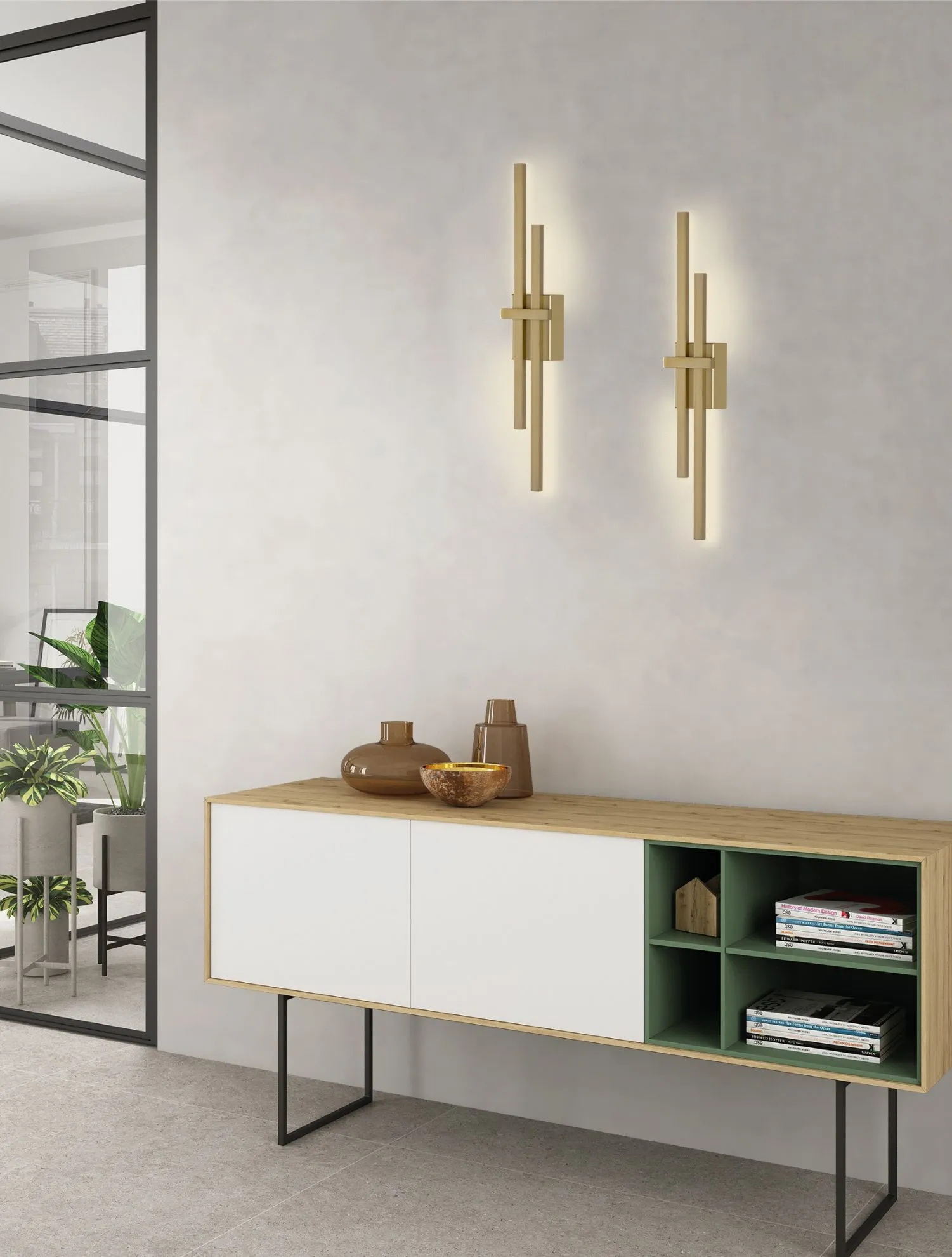 Applique Decorativa Shadow Bacchette Oro Led CCT Retroilluminazione ACB
