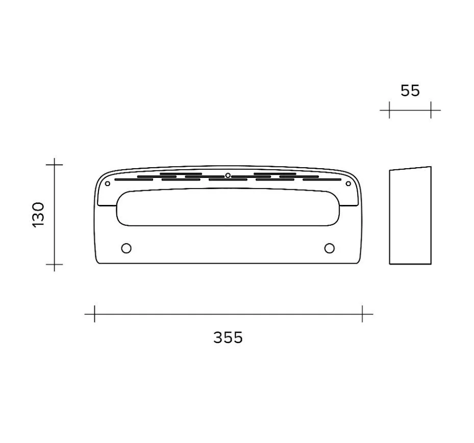 Applique Led 22w Per Interni Alluminio Moro 35 cm Aki Sforzin