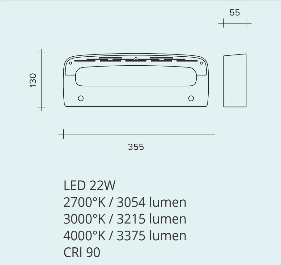 Applique Led 22w Per Interni Alluminio Moro 35 cm Aki Sforzin
