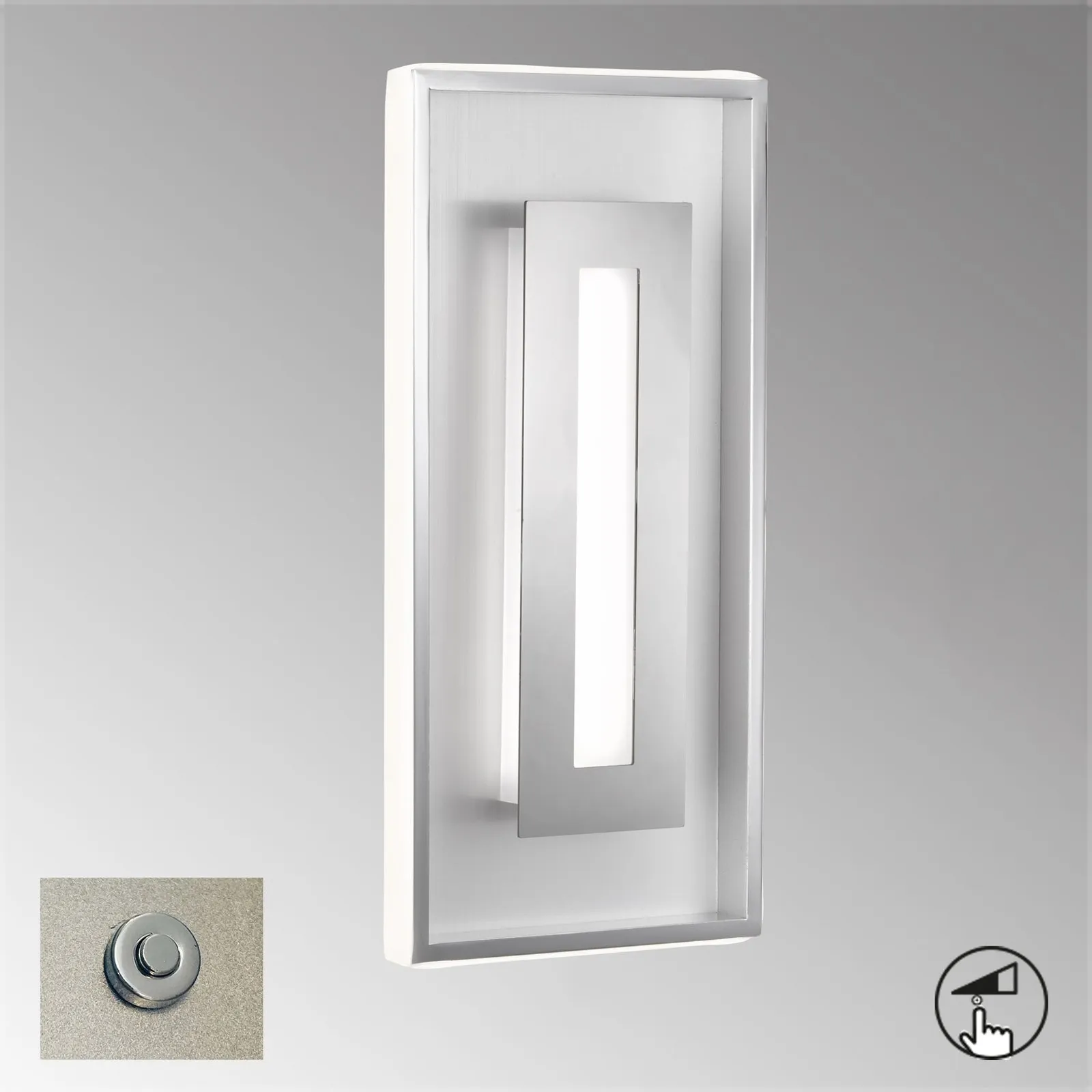 Applique LED Bug, dimming, cromo/alu