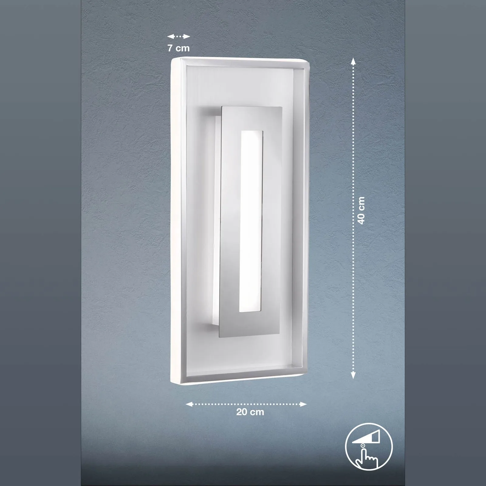 Applique LED Bug, dimming, cromo/alu