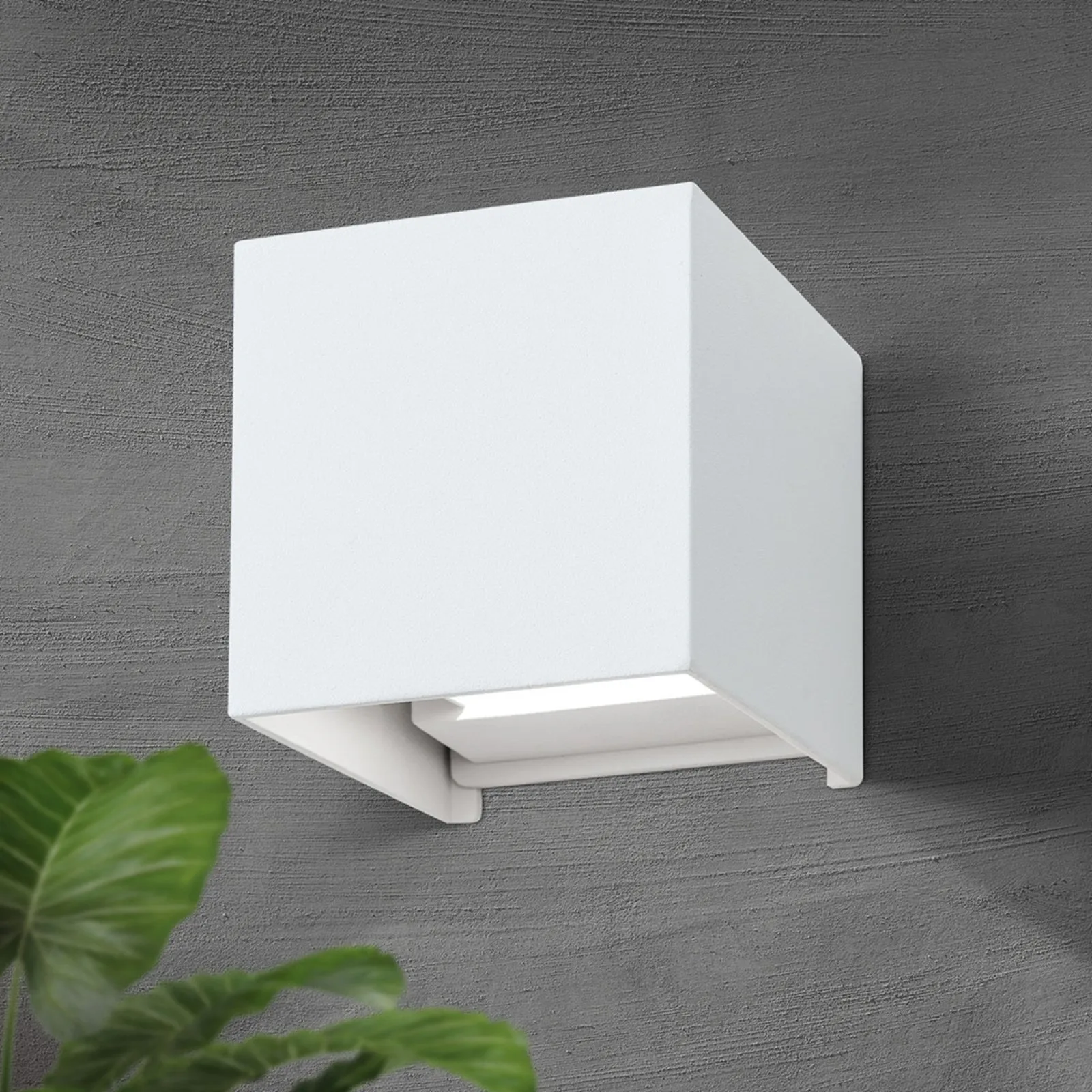 Applique LED cubica da esterni Cube in bianco