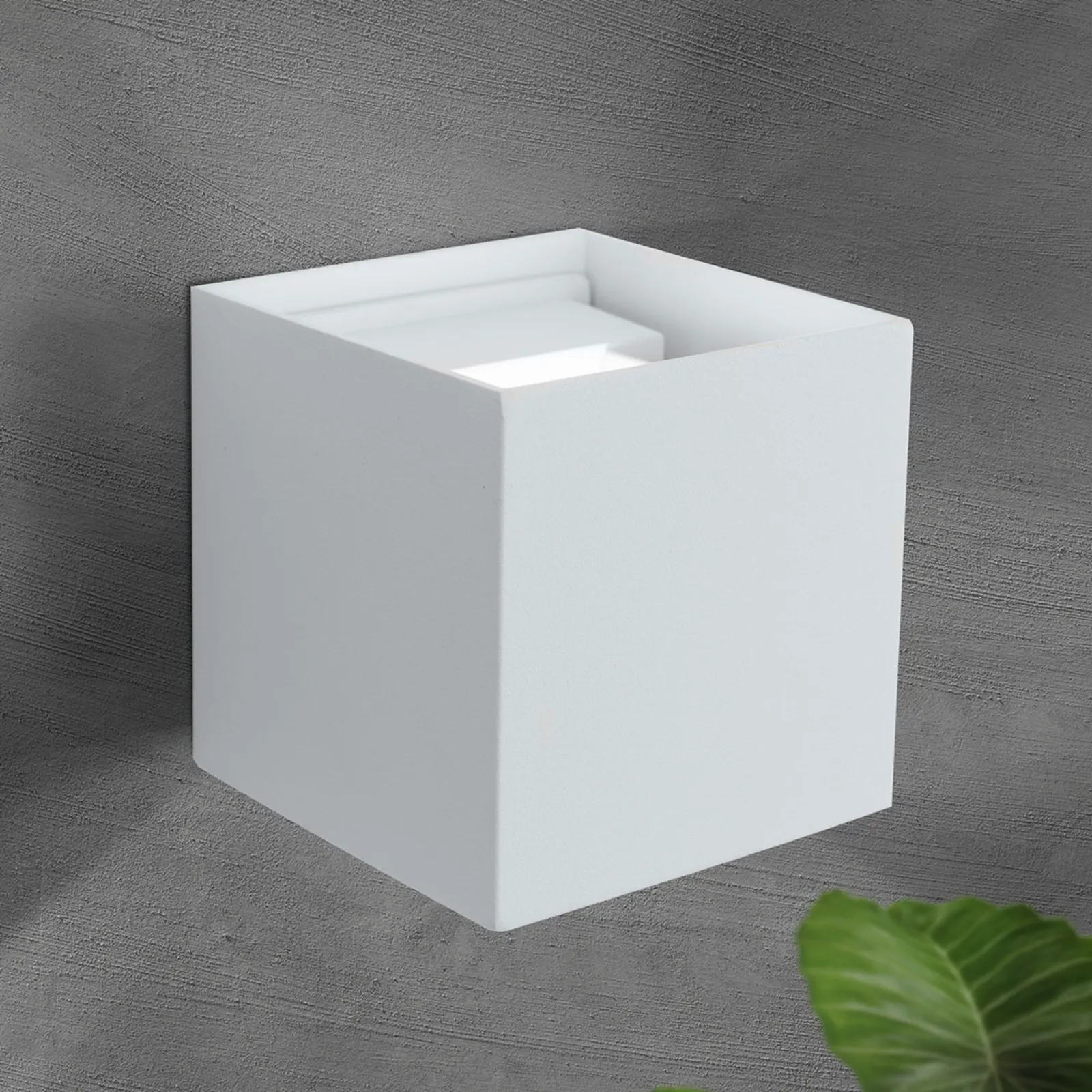 Applique LED cubica da esterni Cube in bianco