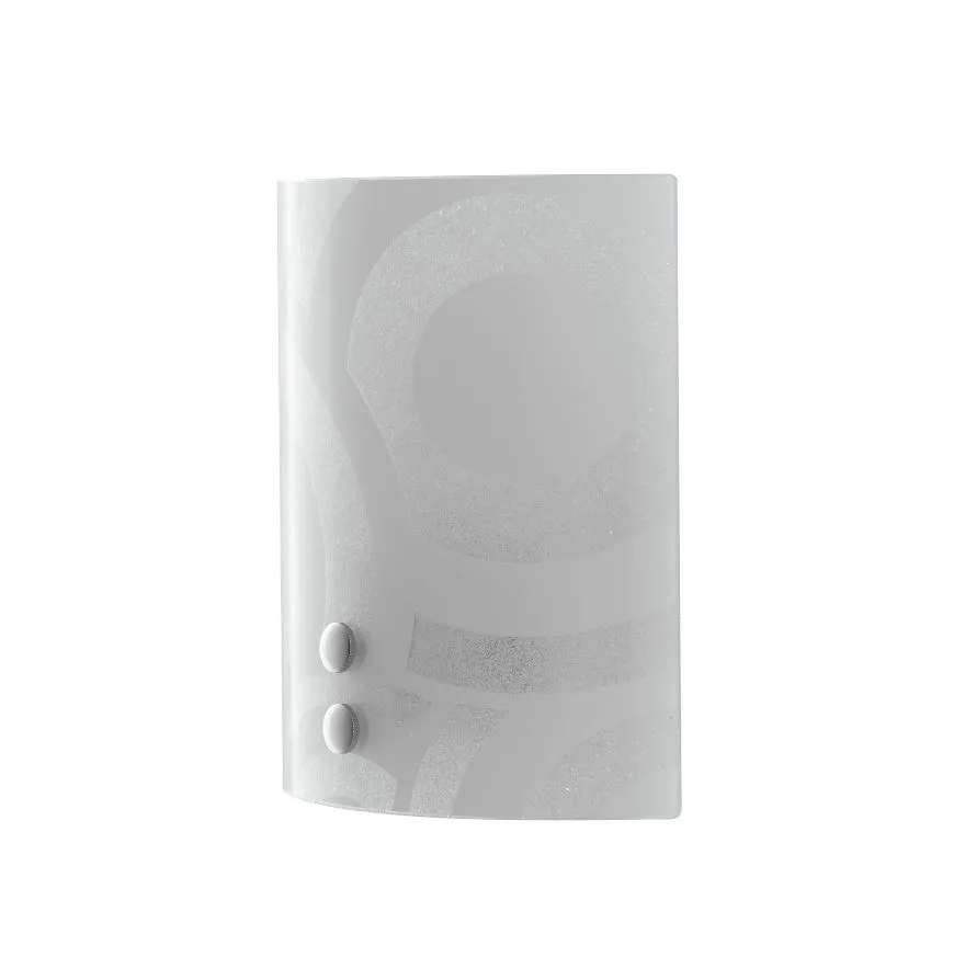 Applique Moderna Vetro Curvo Granigliato Bianco 1xE27