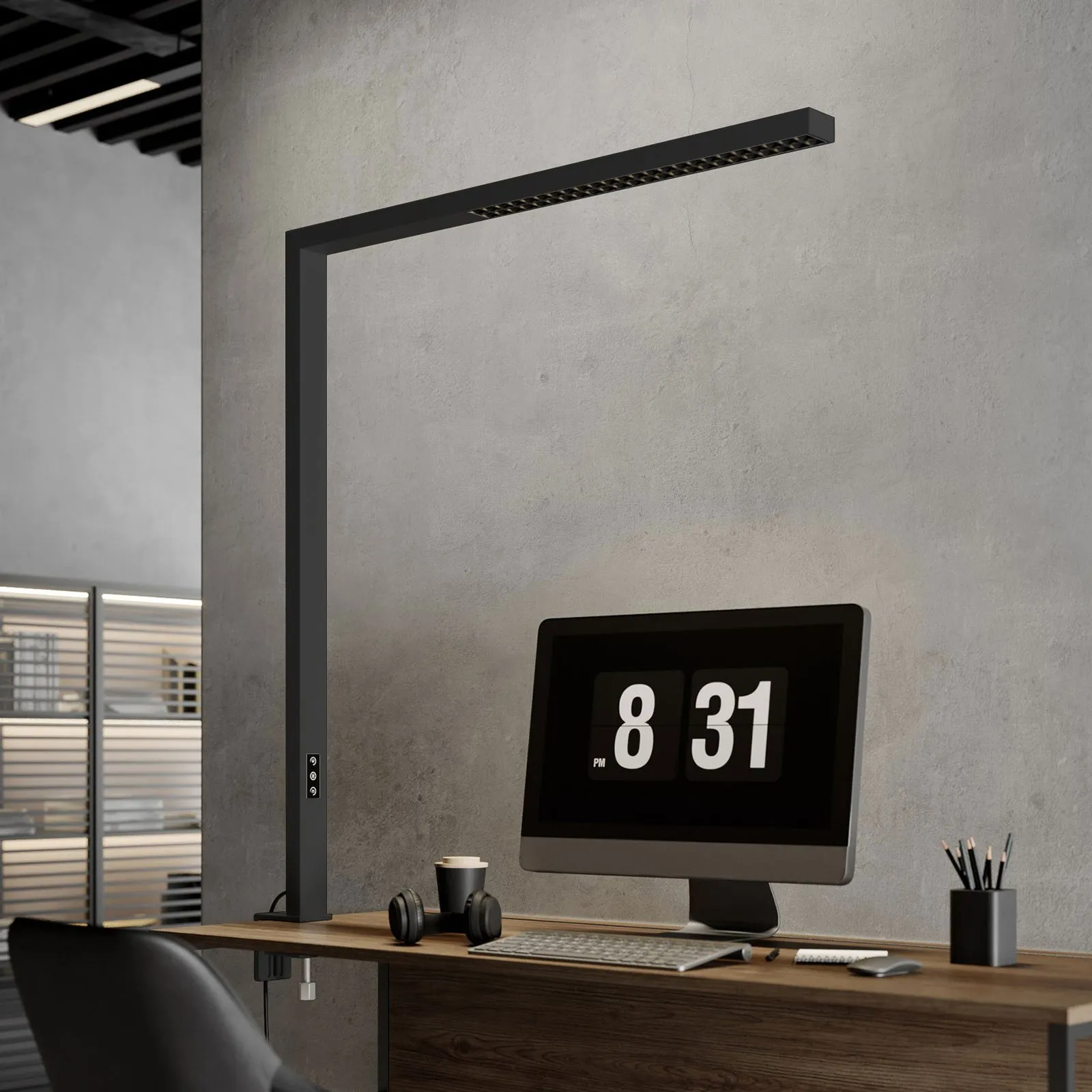 Arcchio Lampada LED a morsetto per ufficio Jolinda, nero, alluminio, dimmerabile