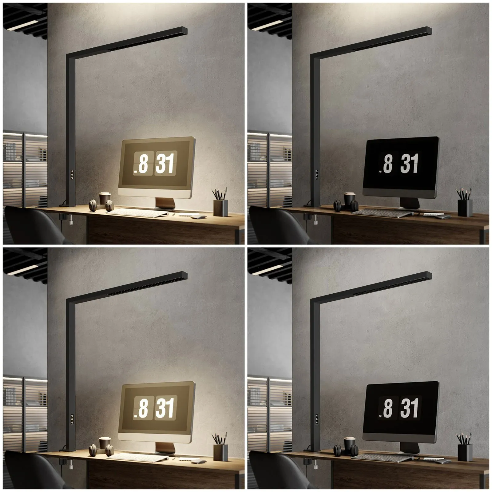 Arcchio Lampada LED a morsetto per ufficio Jolinda, nero, alluminio, dimmerabile