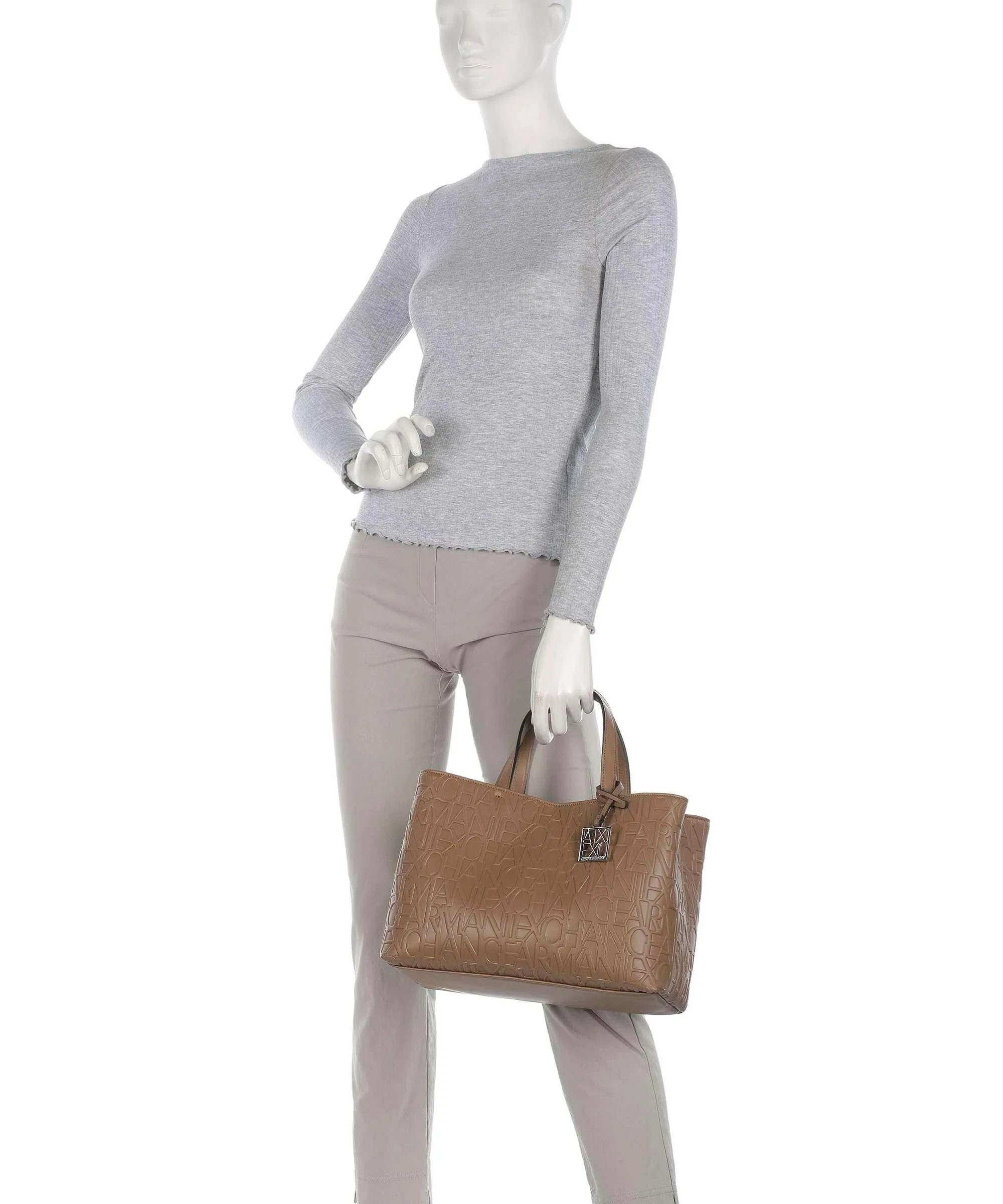  Armani Exchange Liz M Borsa a mano pelle sintetica marrone  