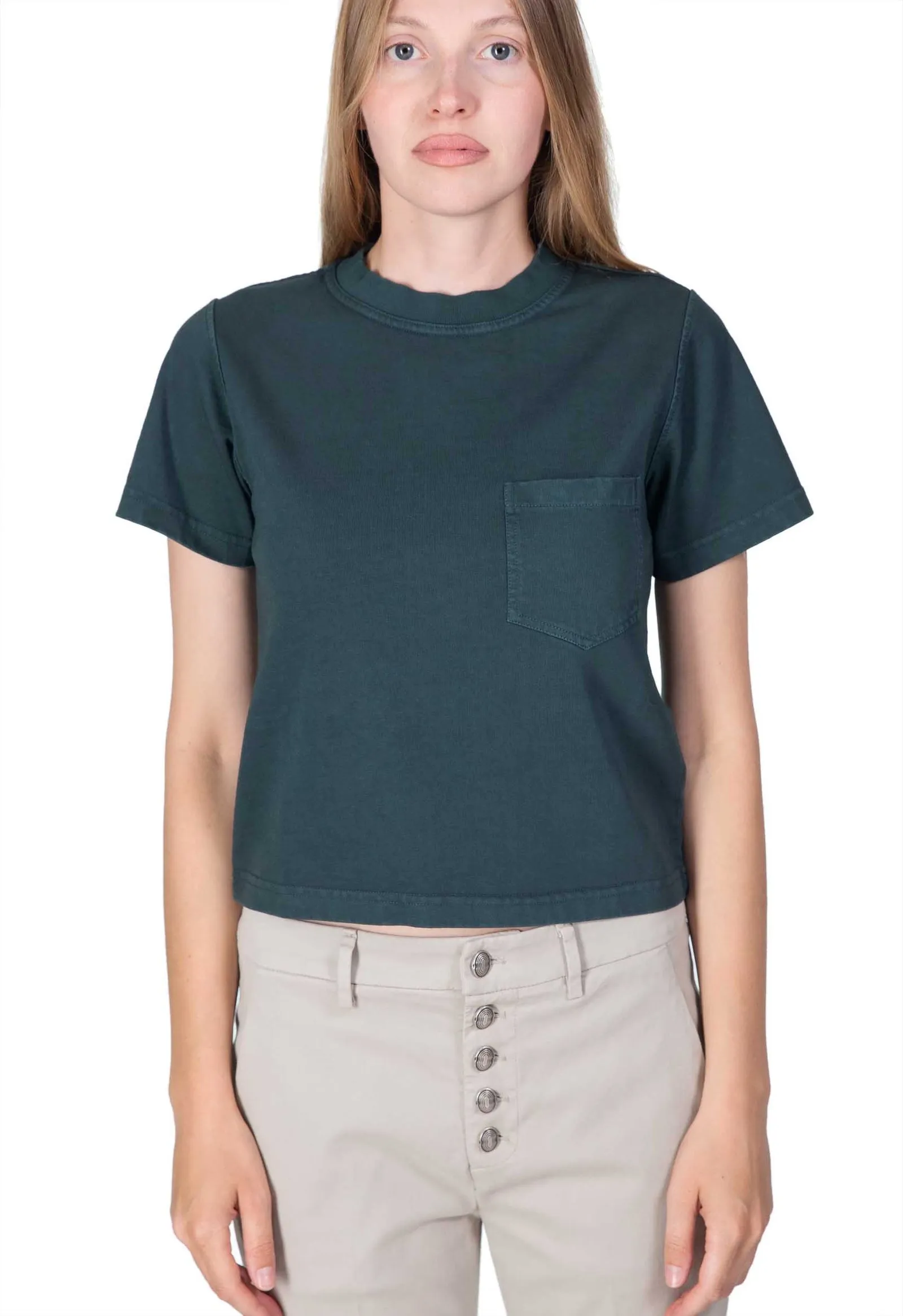 ASPESI T-shirt cropped in jersey pesante