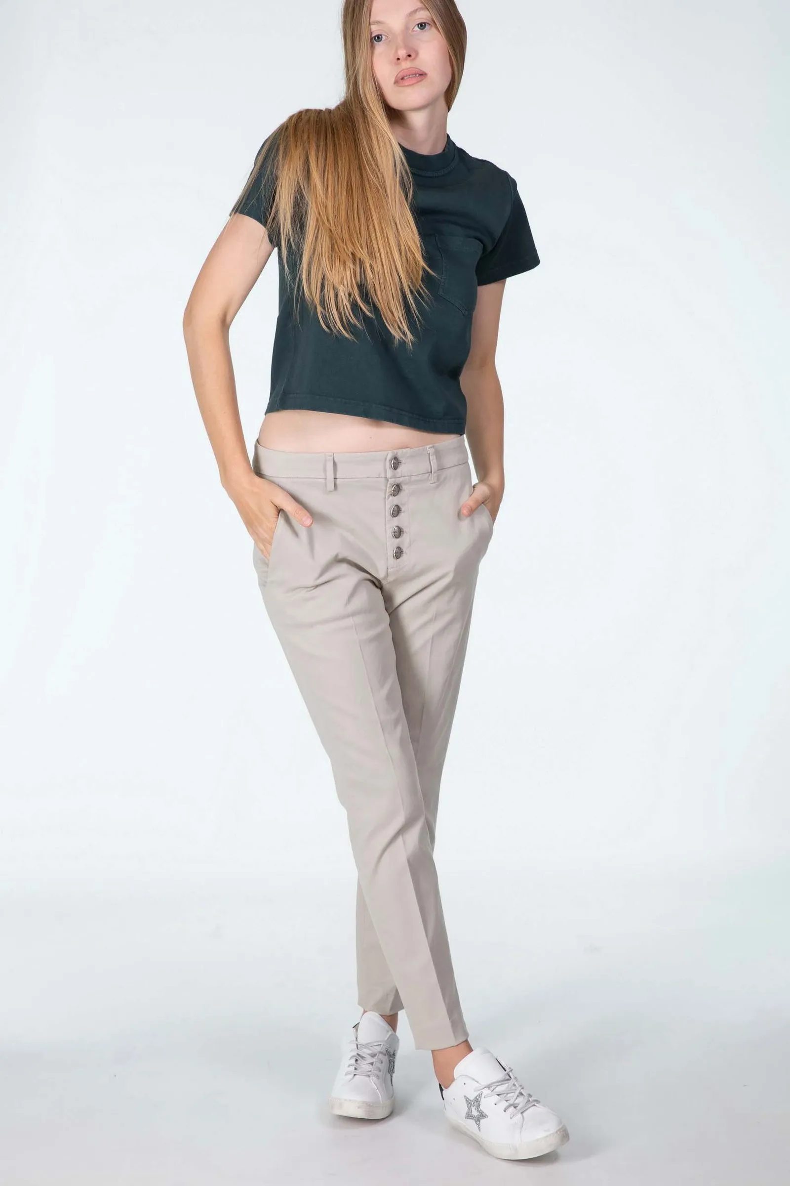 ASPESI T-shirt cropped in jersey pesante