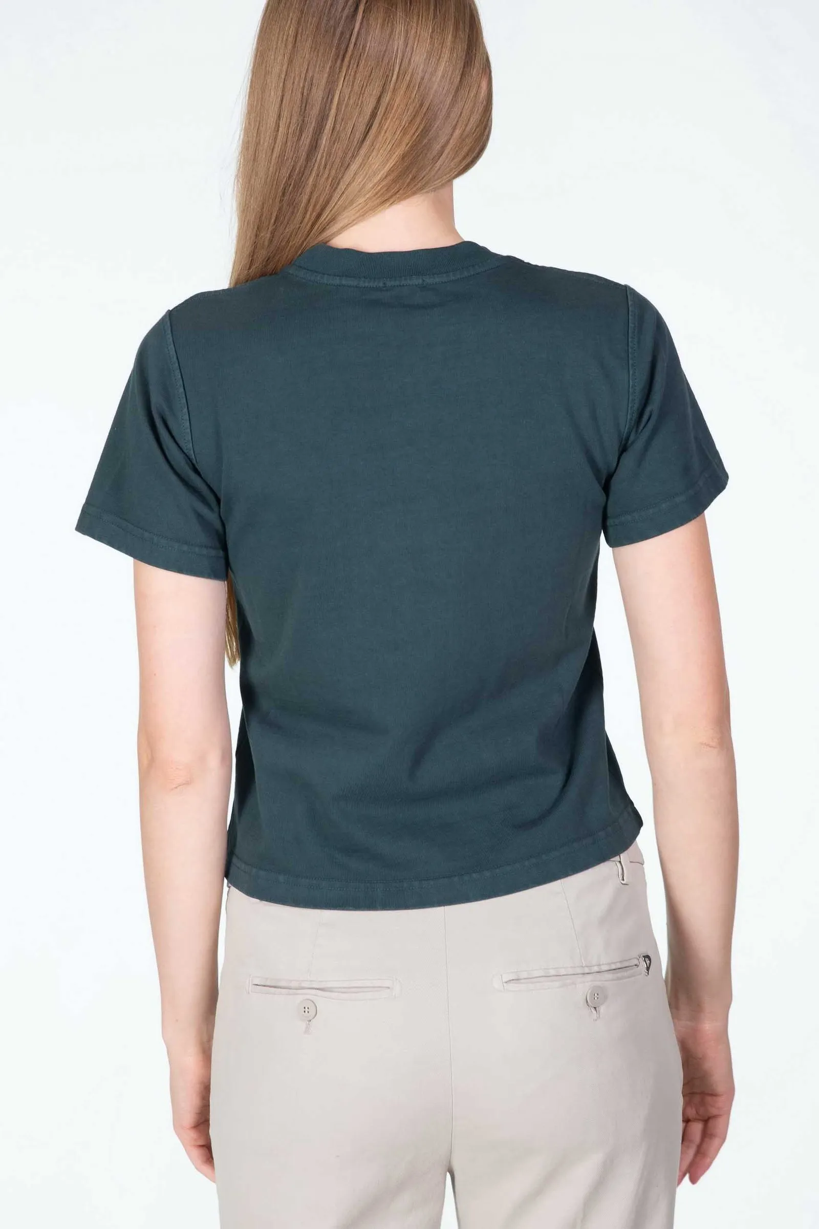 ASPESI T-shirt cropped in jersey pesante