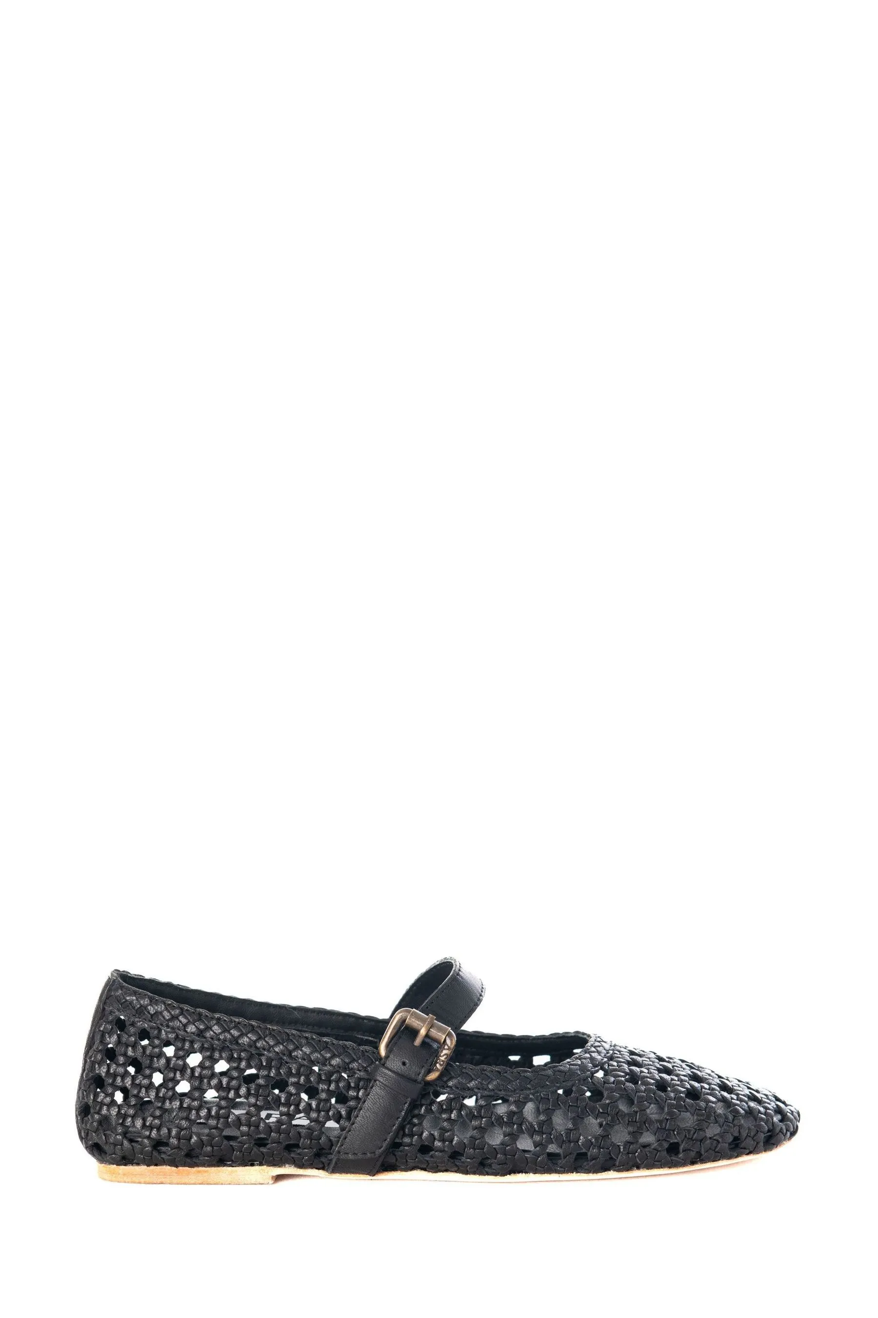 ASRA London - Neve - Scarpe da ginnastica con cinturini in pelle Ballerine Nero - Scarpe