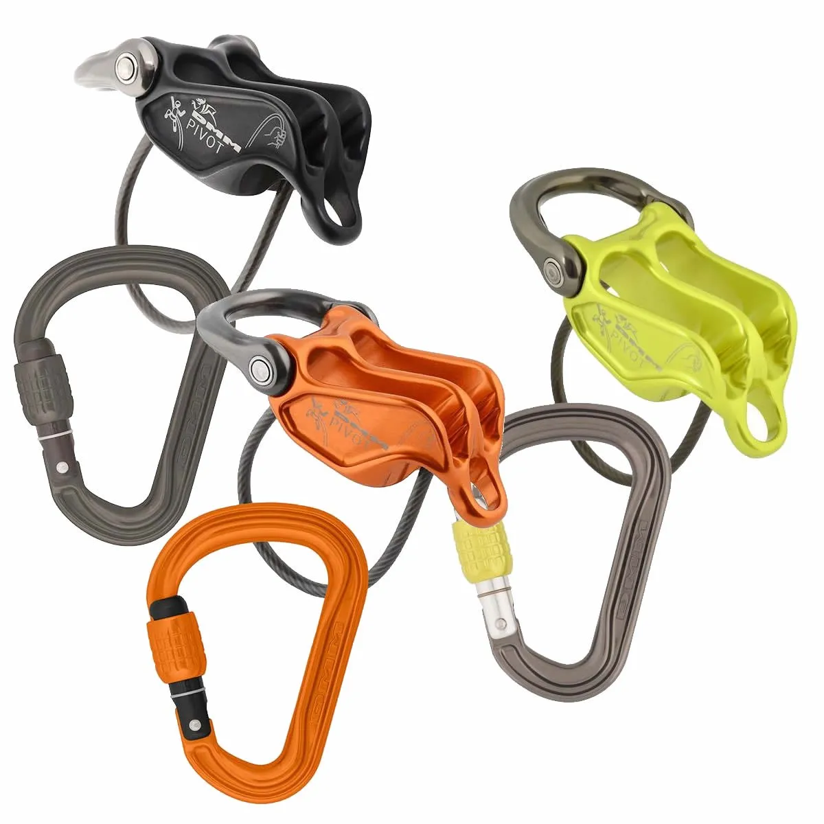 Assicuratore discensore piastrina per alpinismo e arrampicata Pivot DMM - con moschettone Phantom HMS