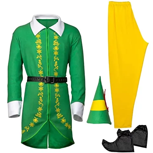 AudMsier Abbigliamento da Elfo di Halloween Abbigliamento Natalizio Abbigliamento da Uomo Abbigliamento da Festa per Uomo e Donn
