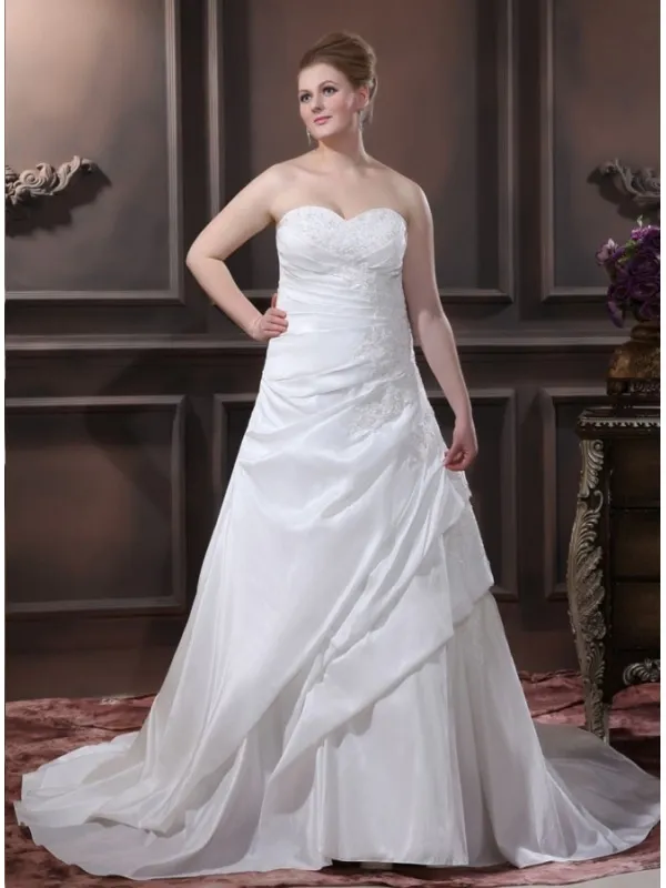 BABETTE - A-line Sweetheart Chapel train Taffeta Wedding dress