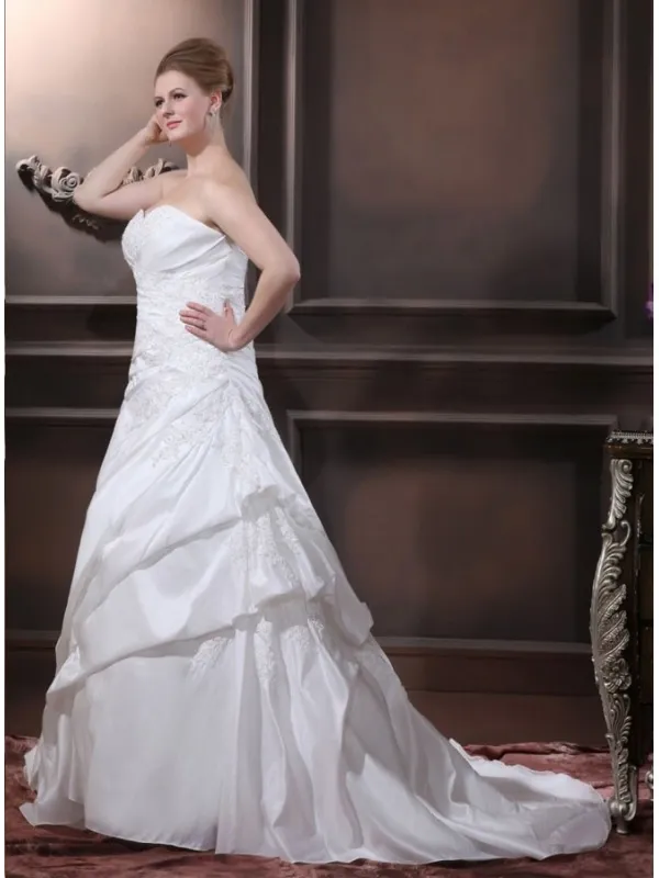 BABETTE - A-line Sweetheart Chapel train Taffeta Wedding dress