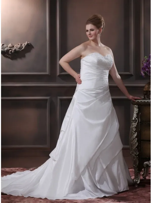 BABETTE - A-line Sweetheart Chapel train Taffeta Wedding dress