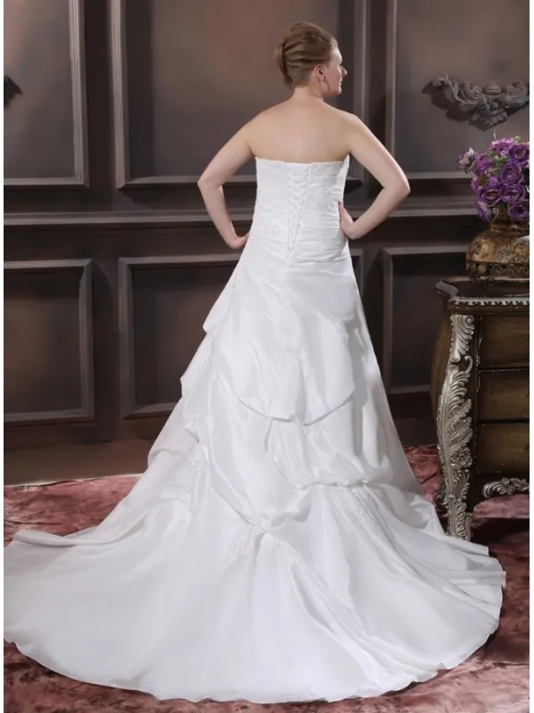 BABETTE - A-line Sweetheart Chapel train Taffeta Wedding dress