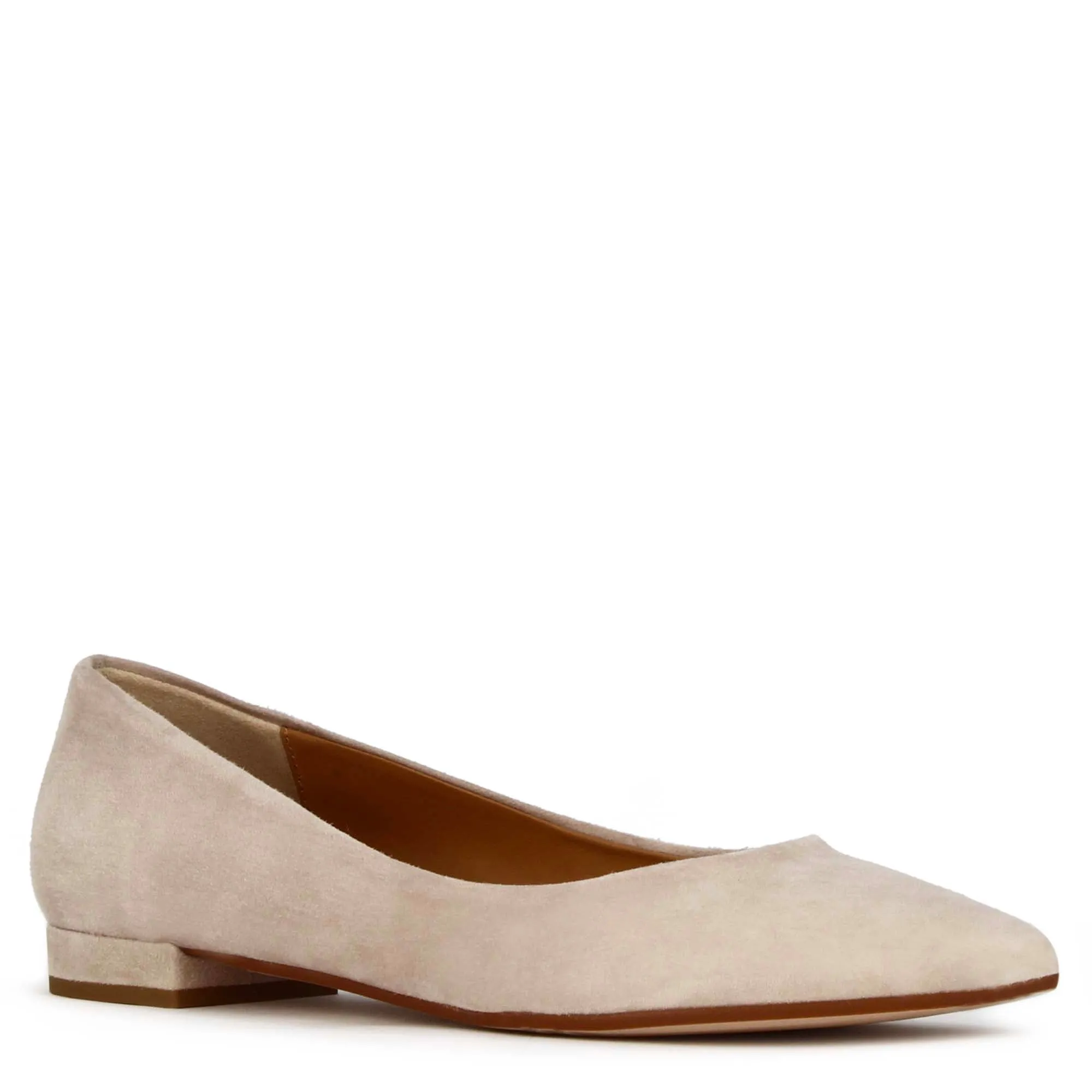 Ballerina raffinata da donna in pelle scamosciata colore rosa