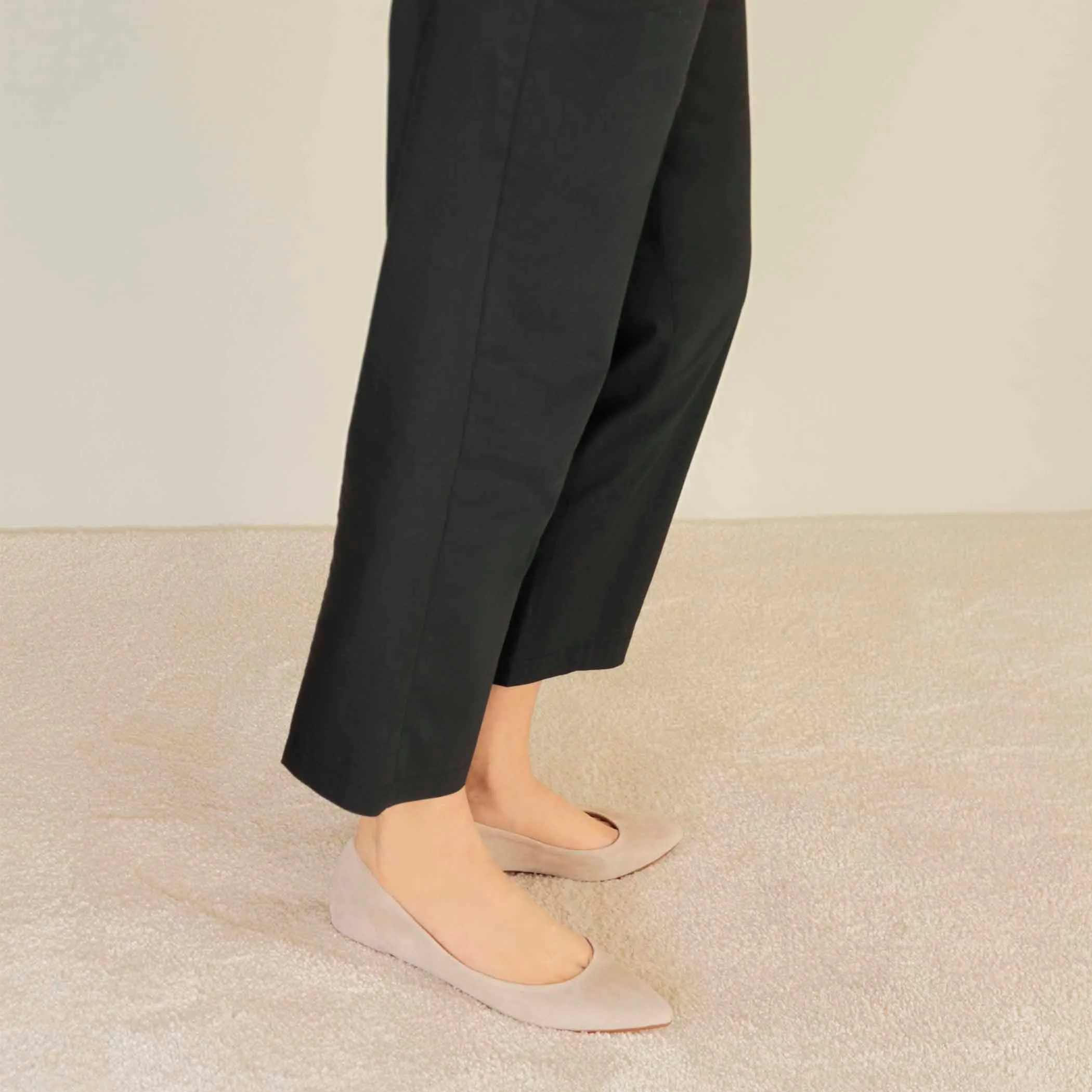 Ballerina raffinata da donna in pelle scamosciata colore rosa