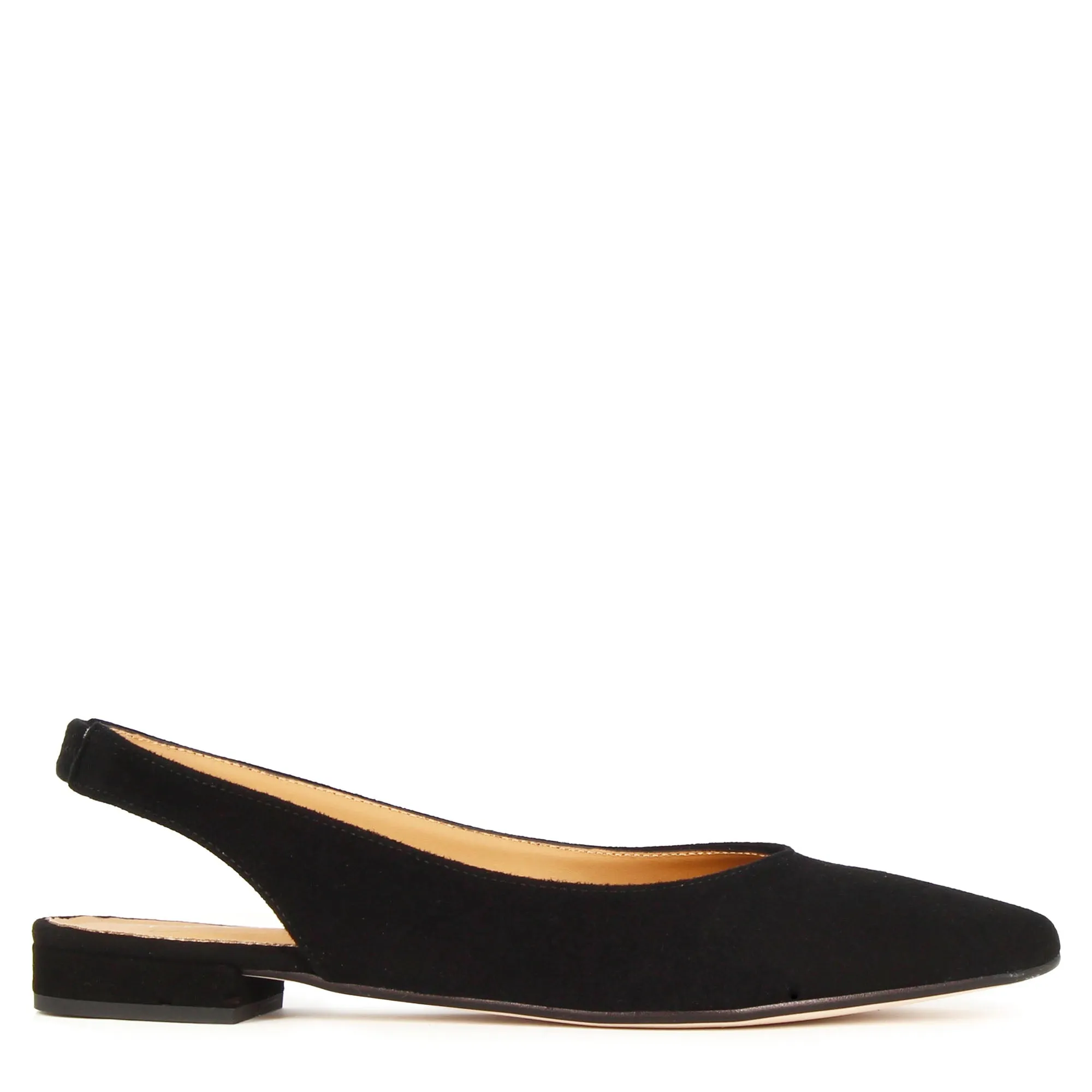 Ballerina slingback da donna in pelle scamosciata colore nero