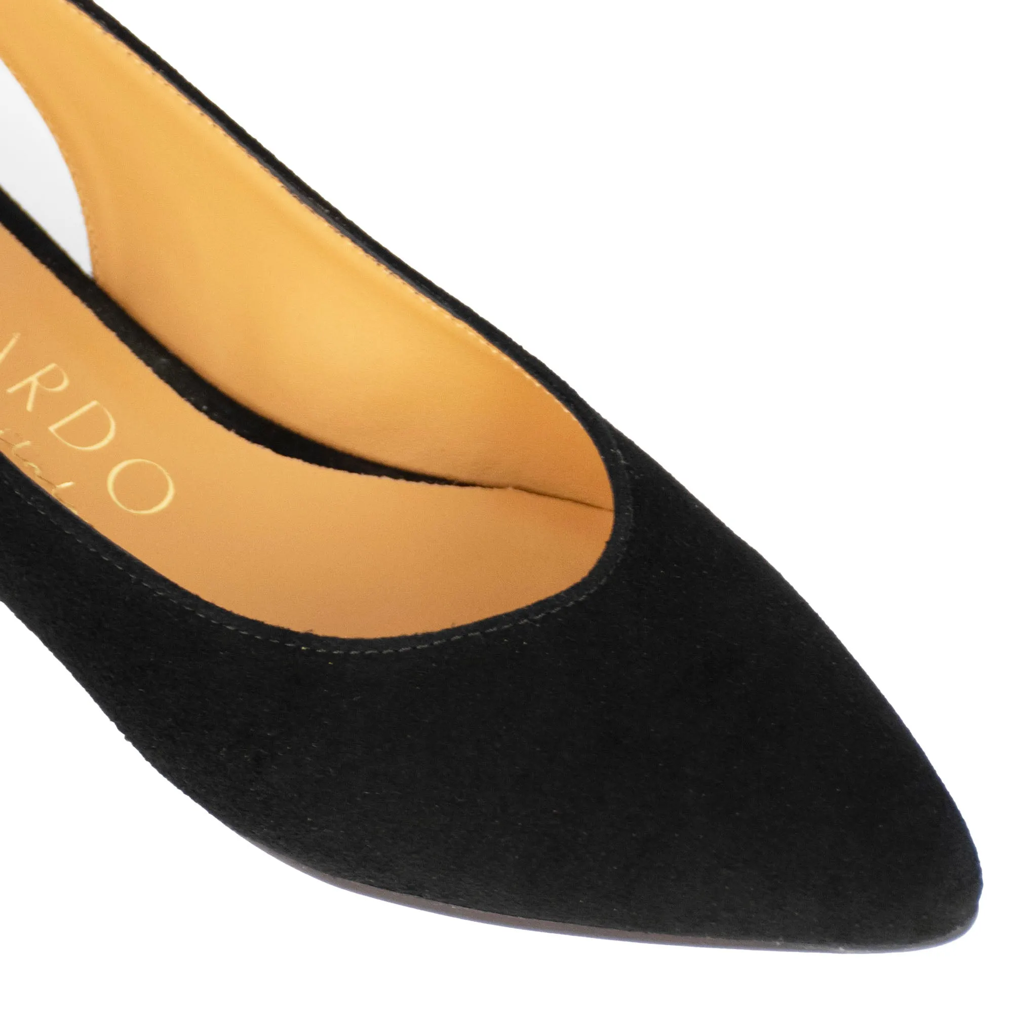 Ballerina slingback da donna in pelle scamosciata colore nero