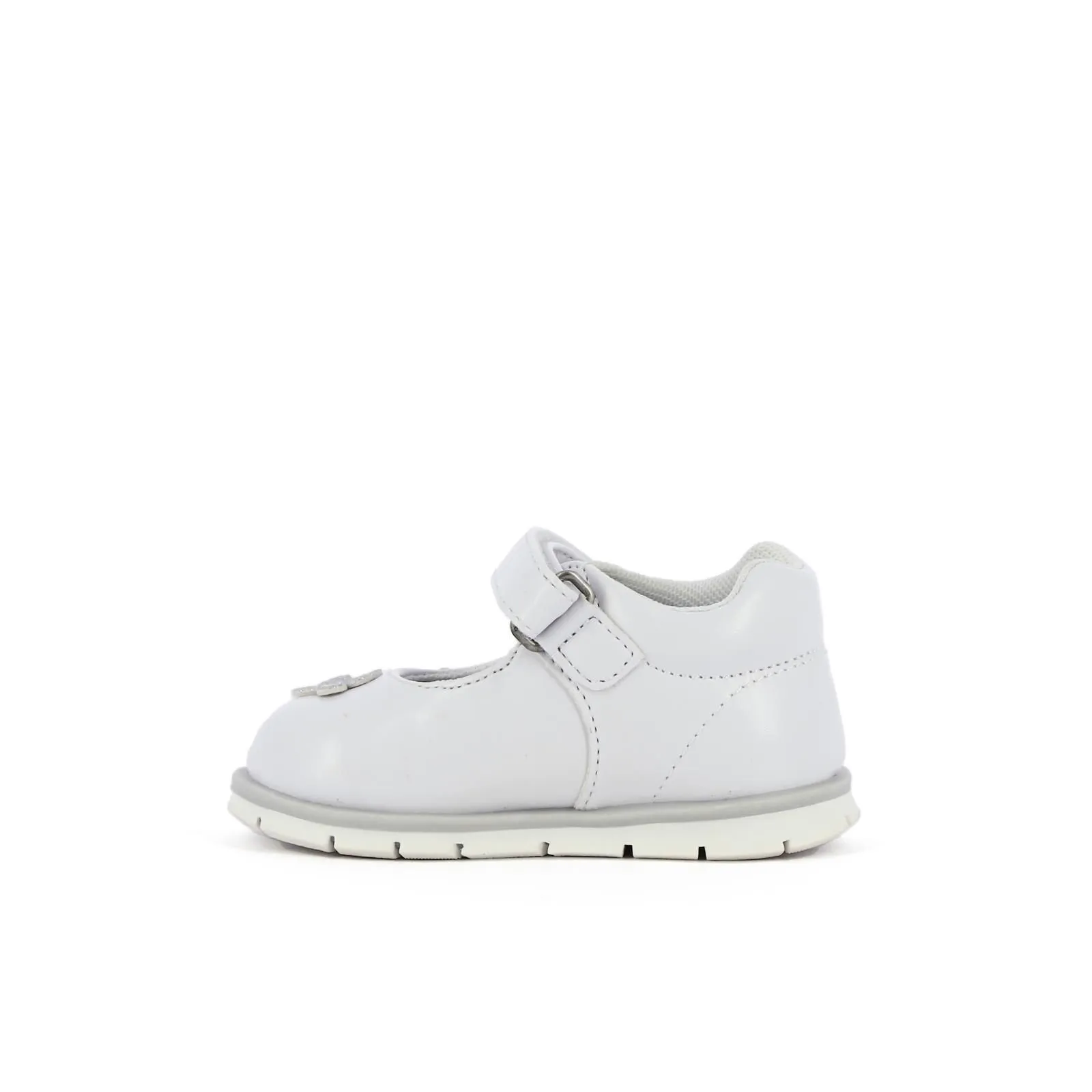 Ballerine bianche modello mary jane con velco e farfalle da bimba