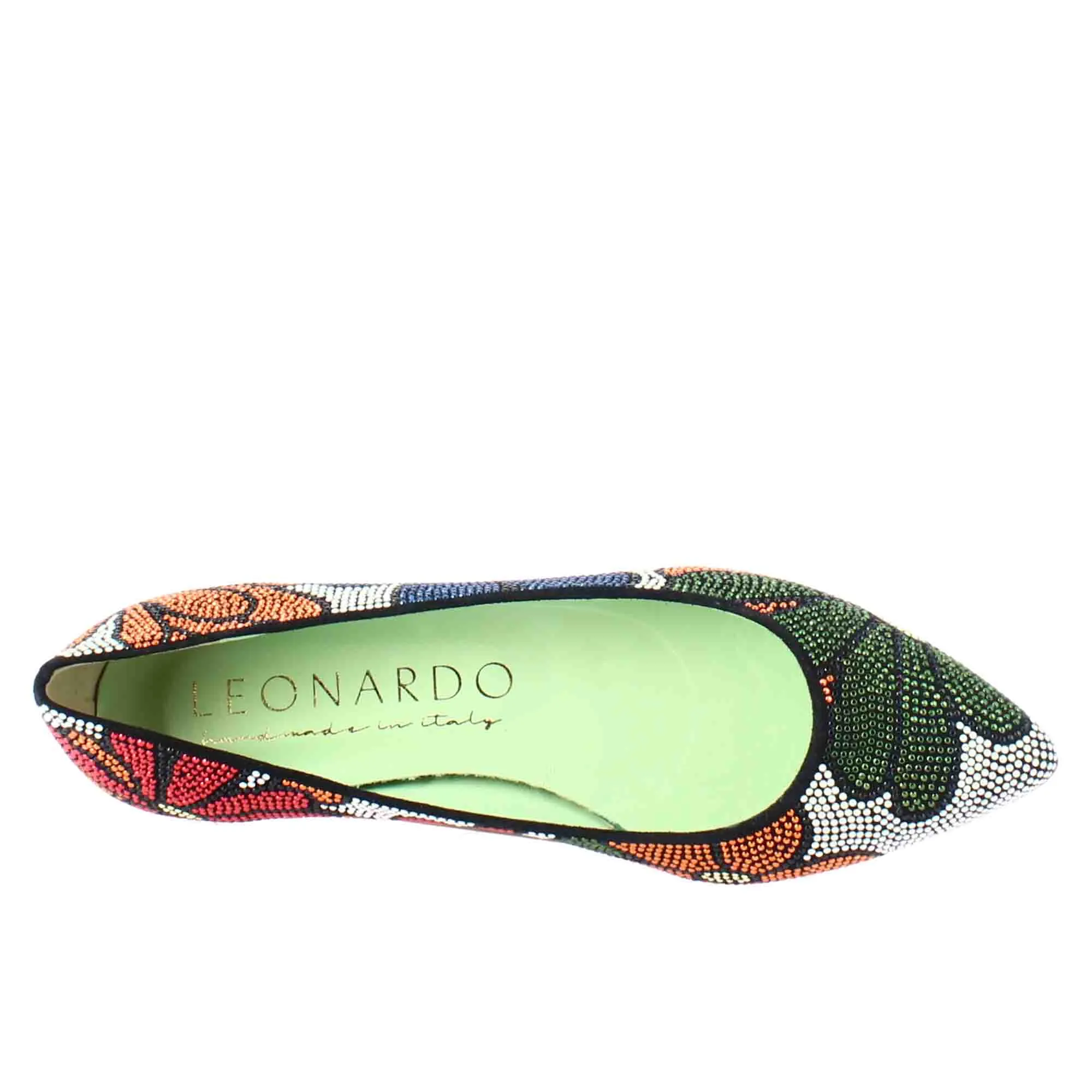 Ballerine da donna blu scuro in pelle scamosciata con strass