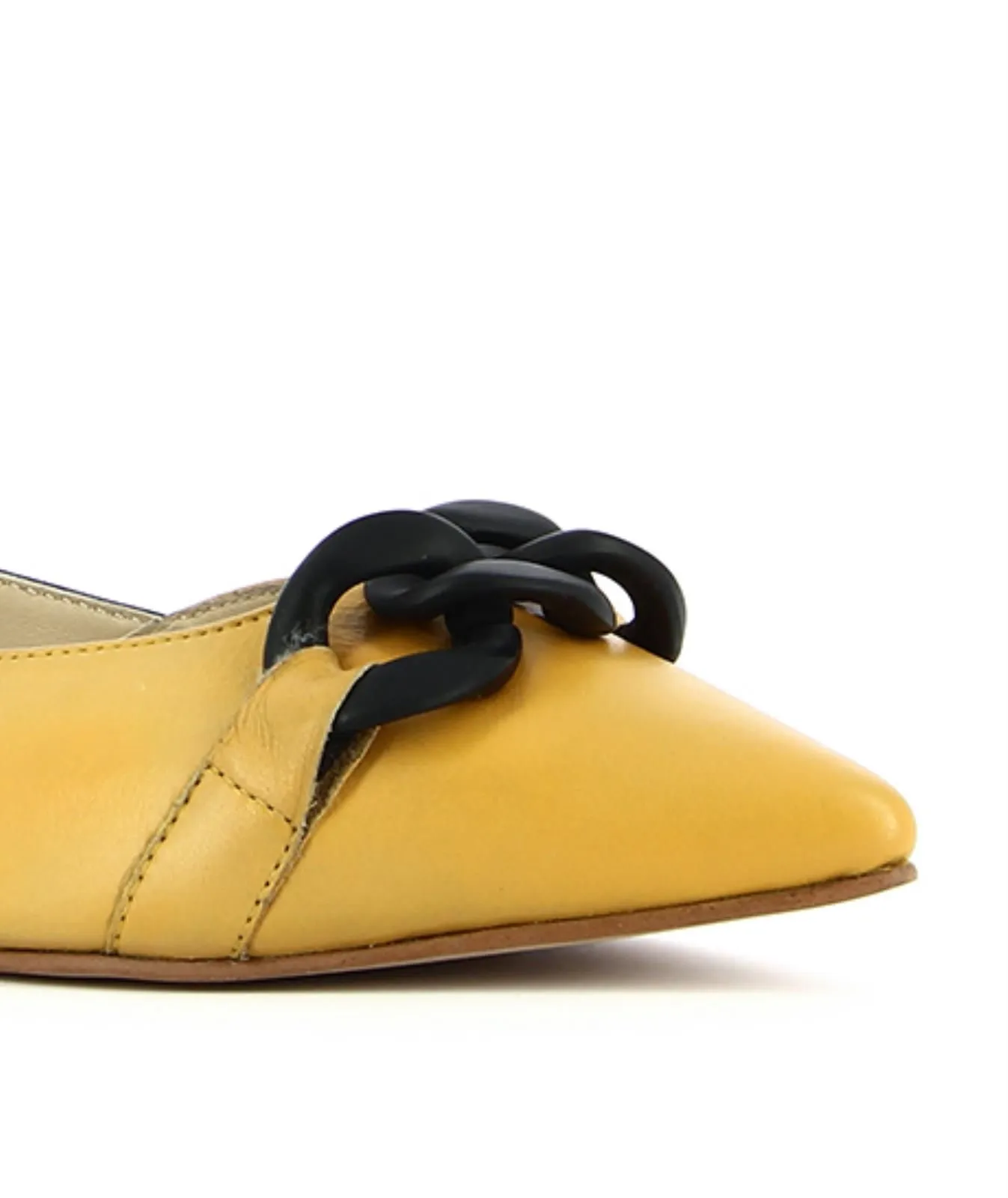 Ballerine gialle e nere bi-color con catena