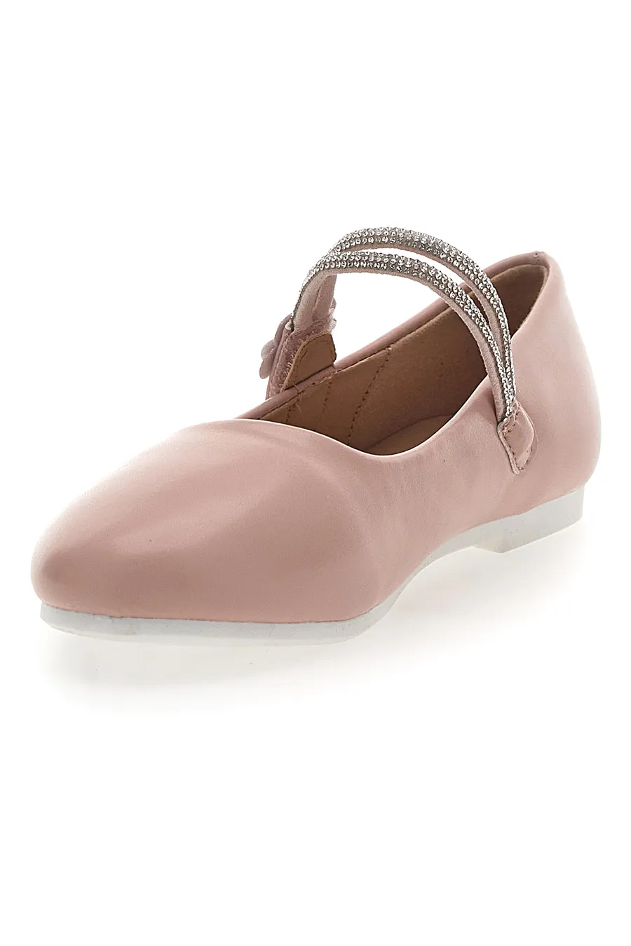 Ballerine Rosa Con Strass e Applicazione Floreale Pitt Kids 392450