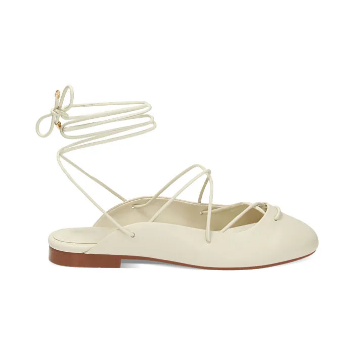 Ballerine slingback panna, lace-up