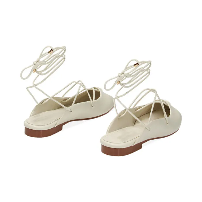Ballerine slingback panna, lace-up