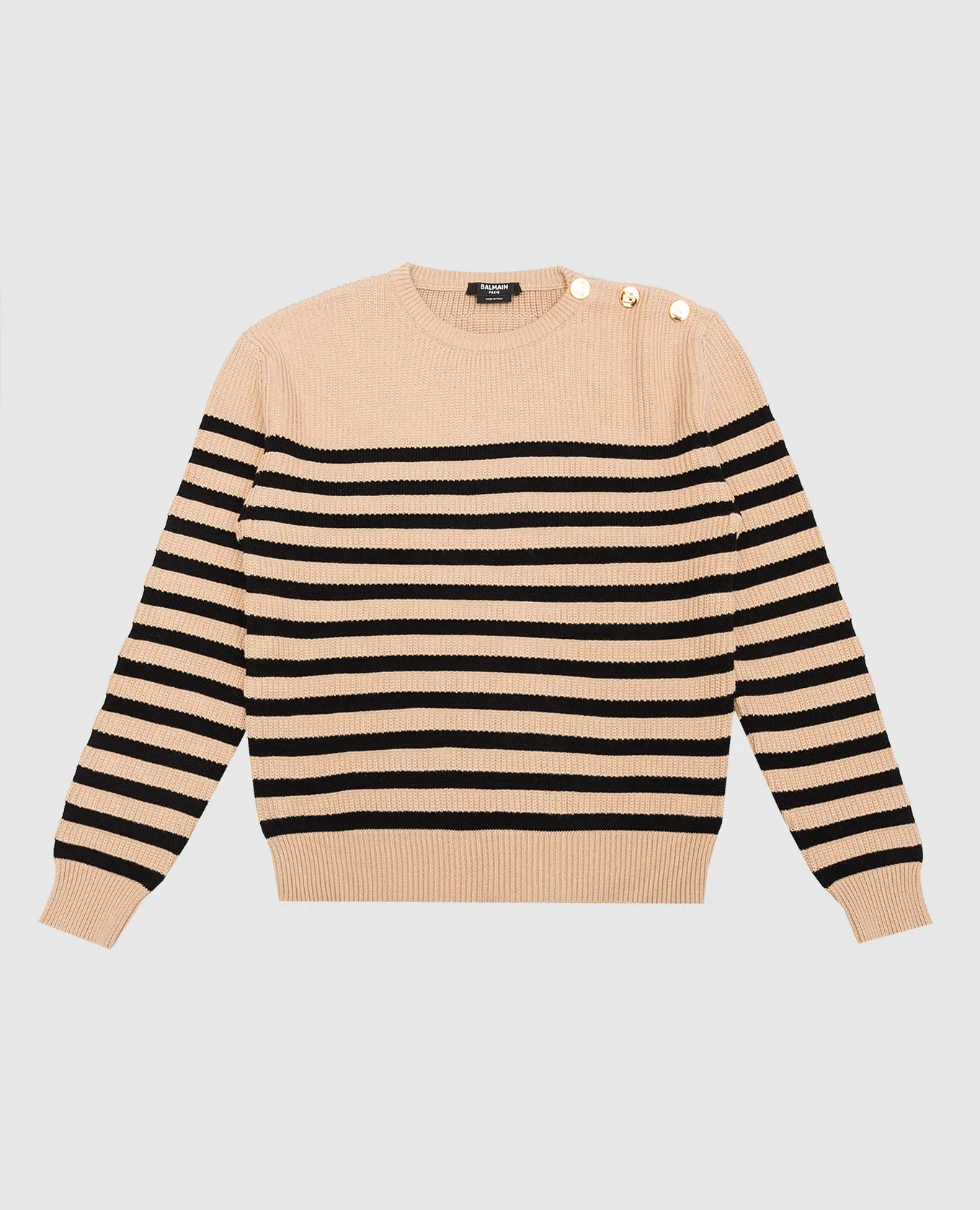 Balmain Maglione a righe marroni per bambini BS9P70X0003410