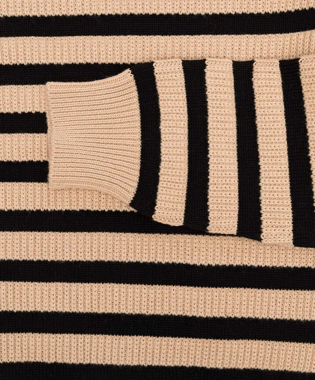 Balmain Maglione a righe marroni per bambini BS9P70X0003410