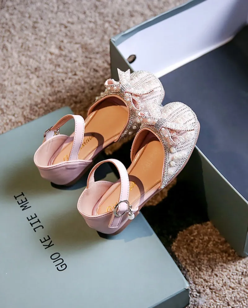 Bambini Coperte Dita Dei Piedi Con Vento Perla Scarpe Da Principessa Carine 2022 Piatto B