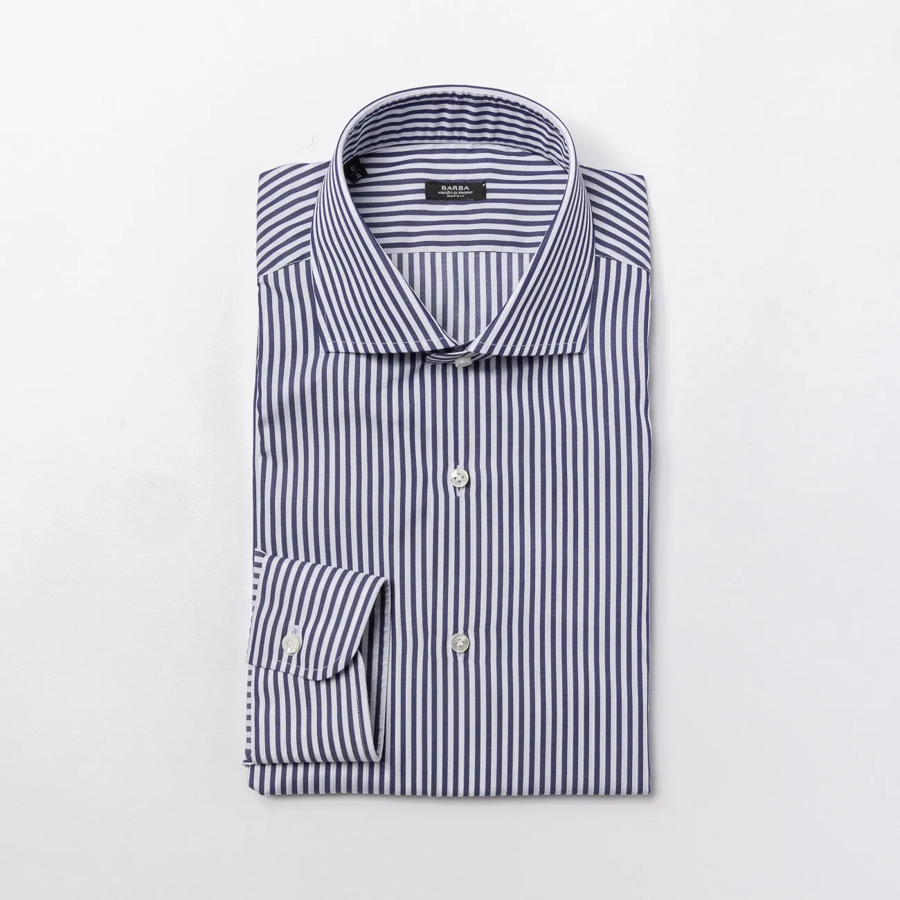 Barba Camicia classica Barba in cotone a righe bianche e blu