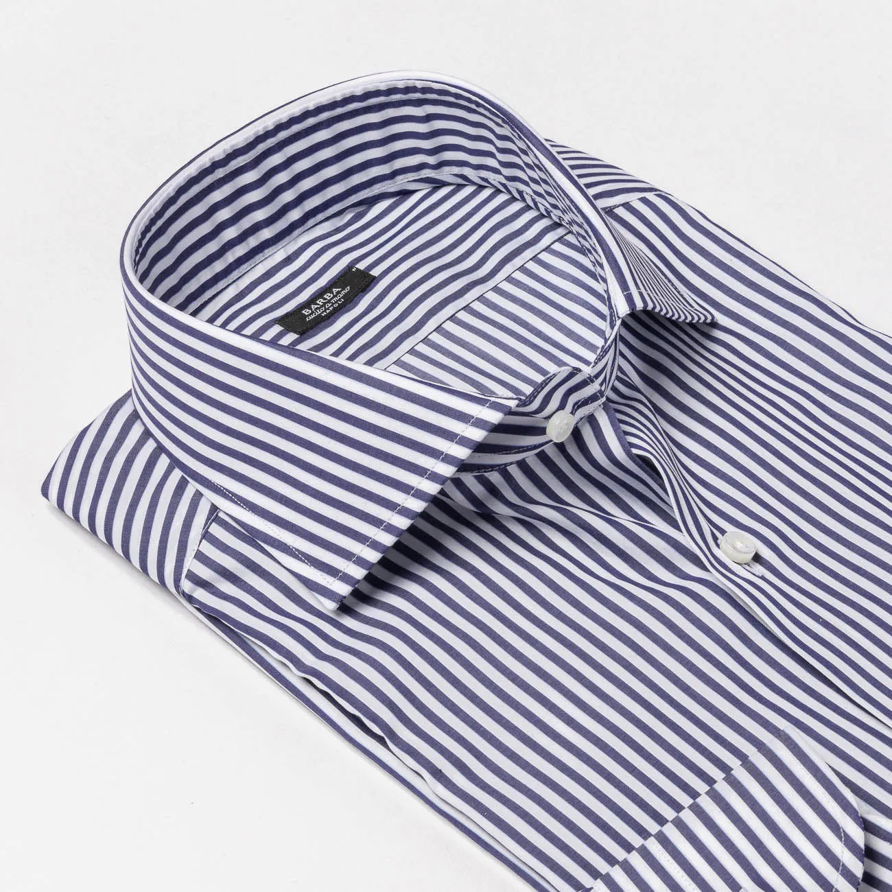 Barba Camicia classica Barba in cotone a righe bianche e blu
