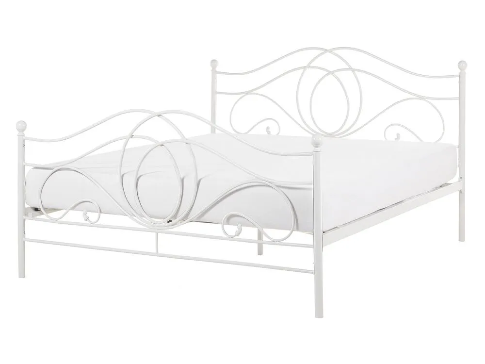 Bed Metal LYRA 140 x 200 cm (EU Double) White