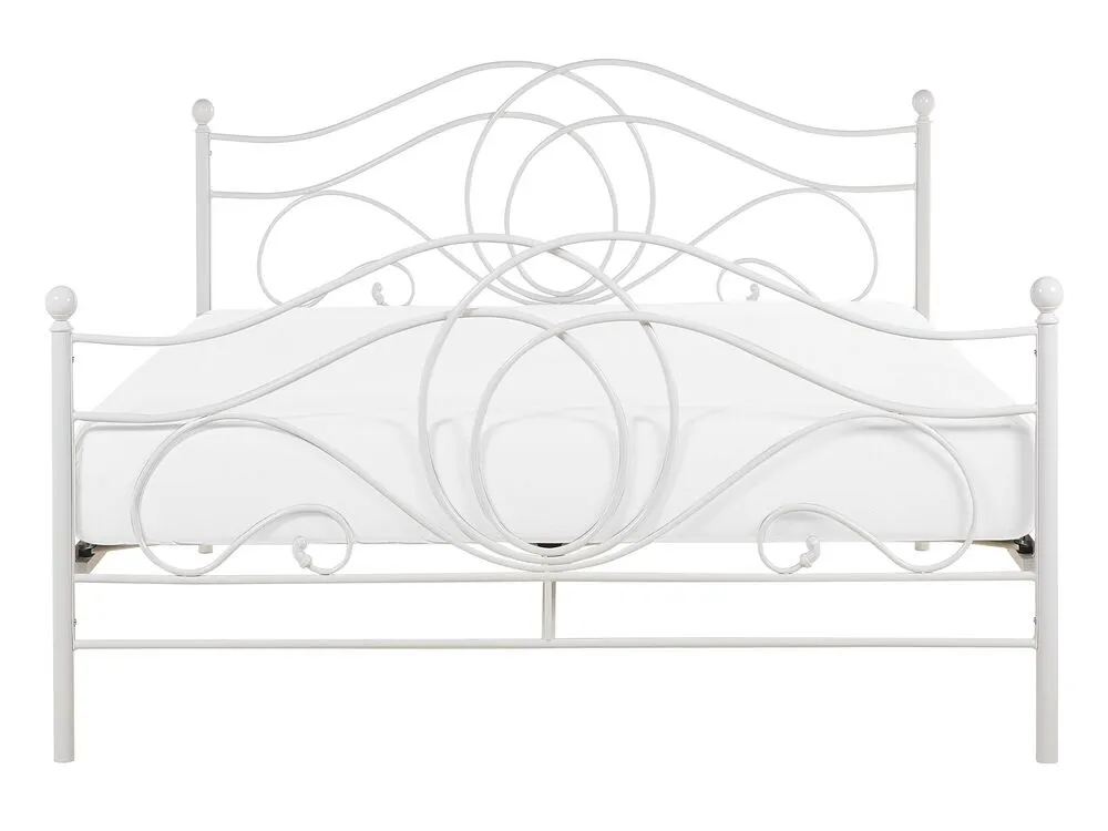 Bed Metal LYRA 140 x 200 cm (EU Double) White